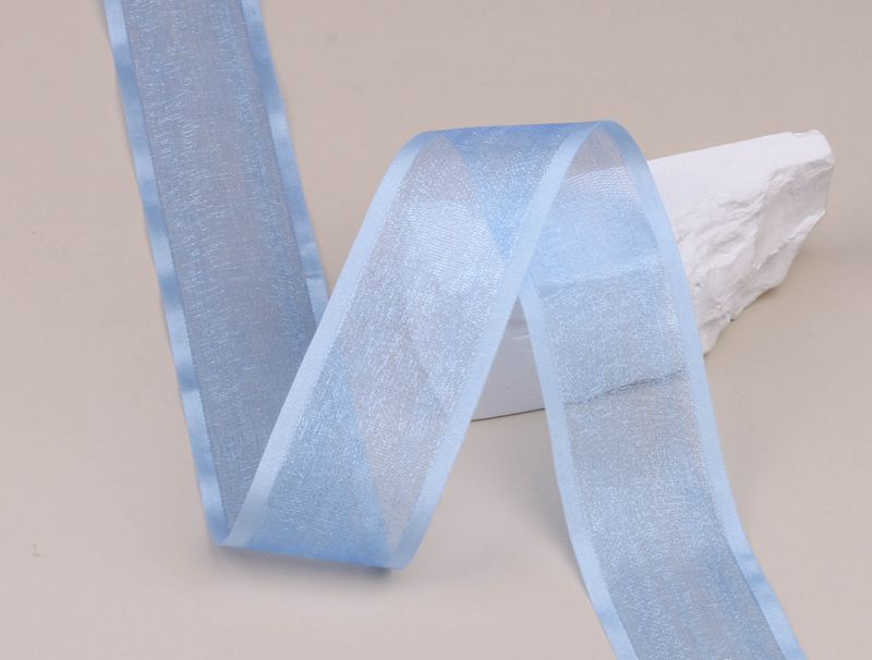Double-layer thick-edged solid color glossy snow gauze ribbon bow hair accessory clothing Wedding cake gift box packaging sheer gauze ribbon pic 14