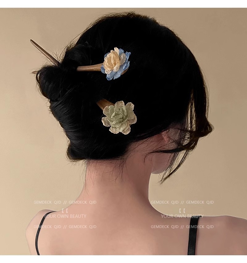 Dried flower hairpin, new Chinese-style high-end hairpin, wooden hairpin for women, ancient-style Hanfu headwear, Chinese-style walking hairpin pic 11