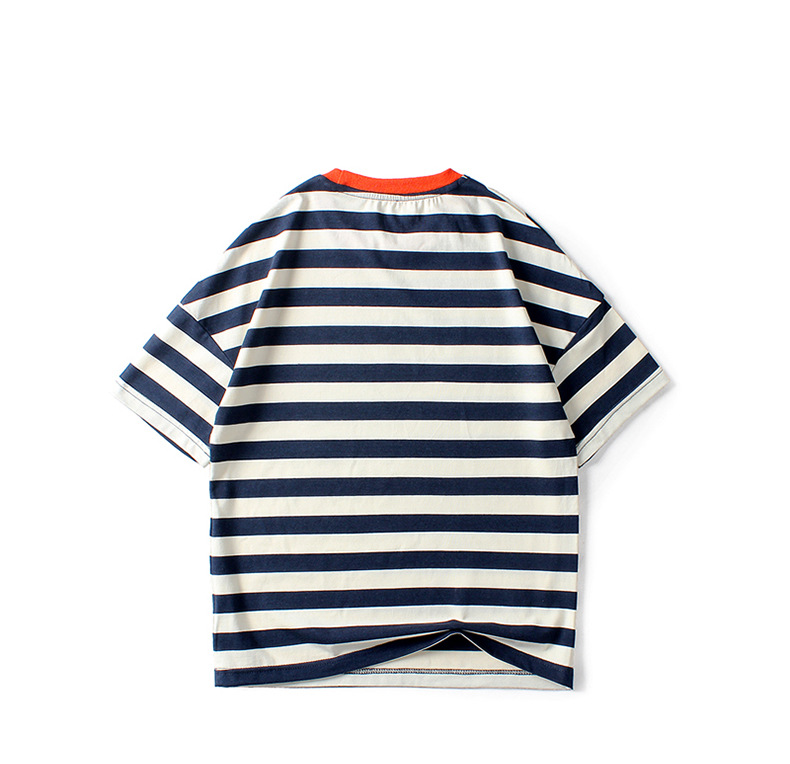 夏季童装韩版新款儿童运动短袖 大童潮款条纹上衣男童短袖t恤批发详情10
