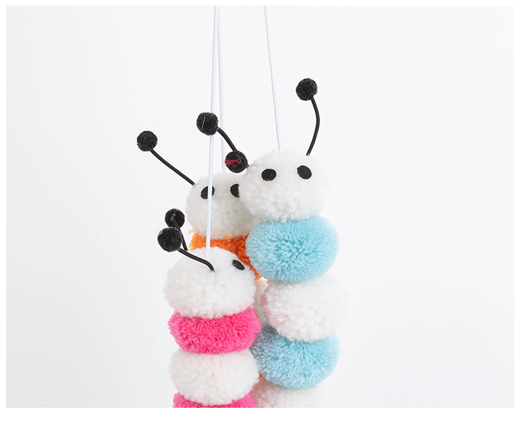 Productos para mascotas productos para mascotas juguetes para gatos cuerda elástica oruga juguete para gatos anillo de colgante oruga de peluche gato desde juguetes de hola pic 11