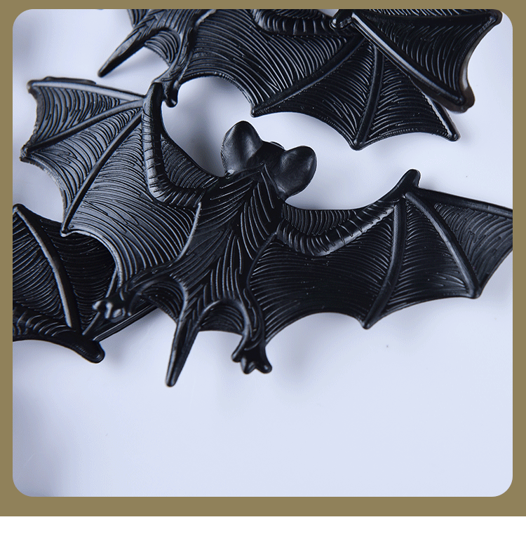 跨境万圣节日整蛊道具仿真蝙蝠模型愚人节恶搞整人玩具假昆虫蝙蝠详情7