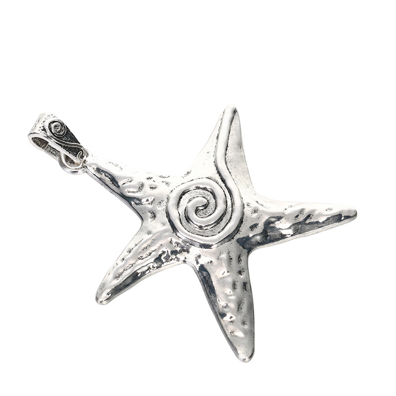 DIY alloy accessories, ancient silver starfish pendant beads, retro five-pointed star pendant necklace jewelry accessories pic 5