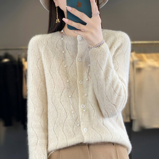 肌肤感100%羊毛一线成衣无缝秋冬新短款女半高领宽松打底针织毛衣详情10