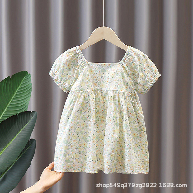 Niña vestido verano algodón floral manga burbuja niño princesa vestido verano mujer bebé vestido de verano falda manga corta pic 13