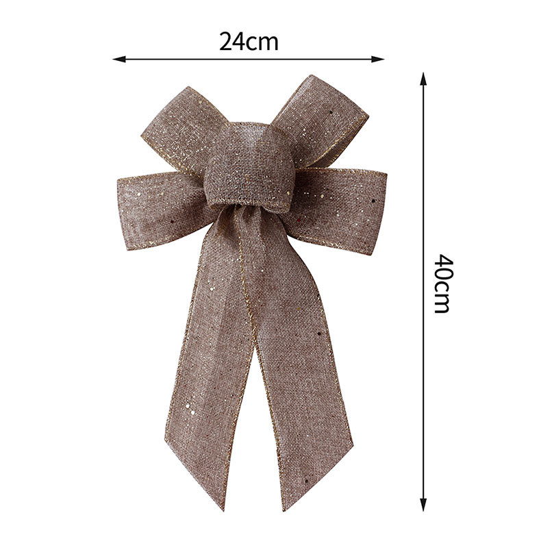 Wholesale of handcrafted Christmas tree ornaments and pendants with black, white, red and black checkered patterns made of Simisi faux linen ribbons pic 49