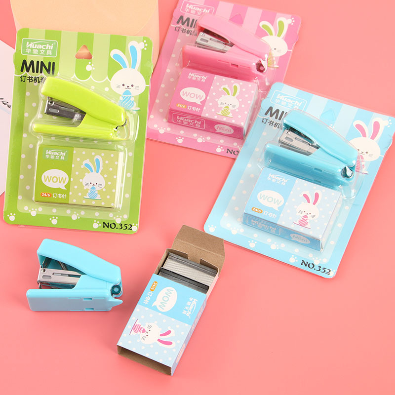 Creative mini transparent stapler, small portable student stapler, wholesale office supplies, stationery set pic 16