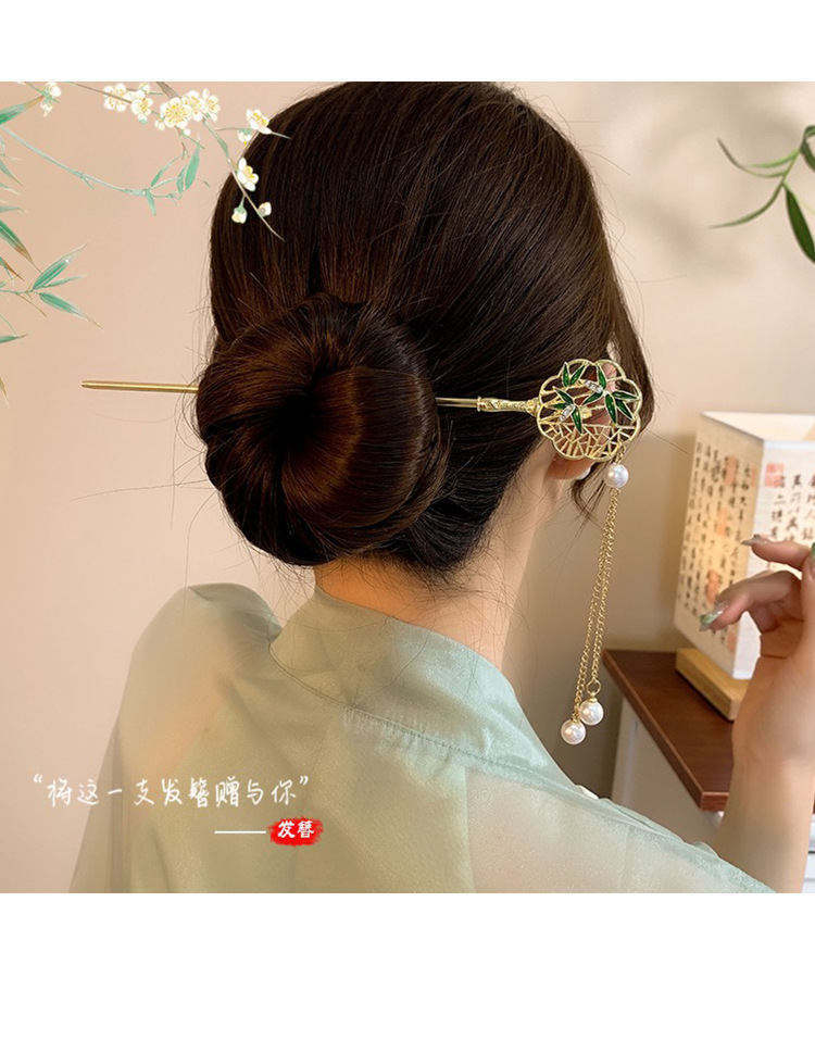 国风国潮古风气质花朵流苏发簪女新中式高级感盘头器发钗汉服旗袍簪子头饰详情8