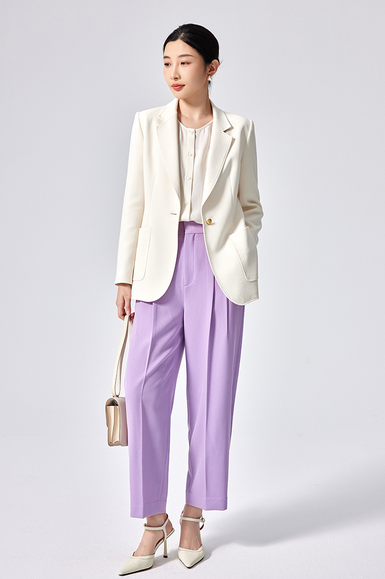 The new Spring 2023 tri-acetate casual one-button small suit for women, a stylish Korean-style commuter jacket pic 10