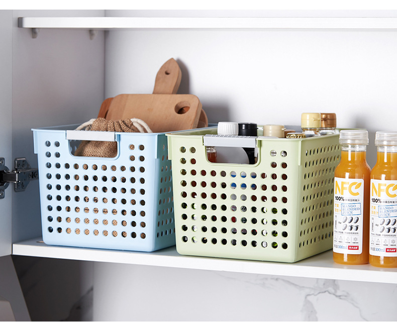 Wholesale plastic storage baskets, desktop sundries storage frames, kindergarten toy storage boxes, kitchen snack storage baskets pic 14