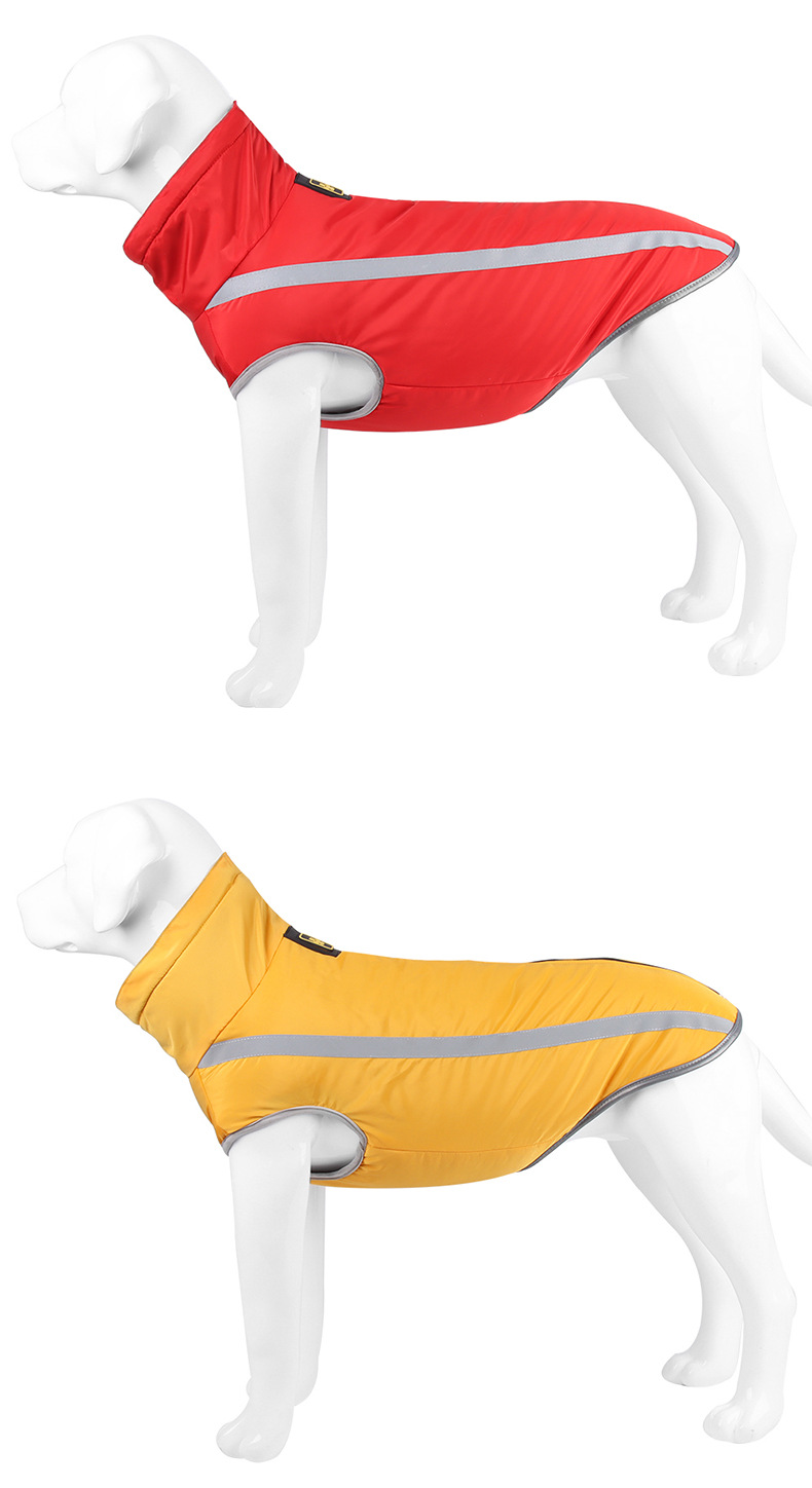 Cross-border pet clothing, reflective large dog windbreaker, warm dog clothes for autumn and winter, pet cotton-padded clothes in stock wholesale 677 pic 10