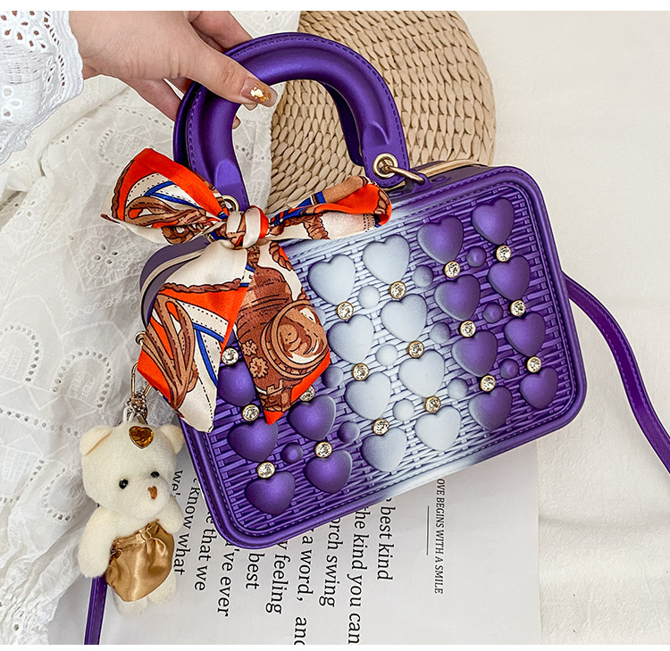 The 2021 Korean version of the trendy tote bag features a ribbon bow, an Instagram niche design with rivets and a slanted crossbody bag made of PU pic 16