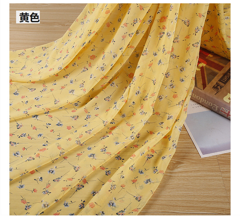 New small floral printed fabric, beach towels, silk scarves, printed fabric, polyester woven floral chiffon, in stock pic 47