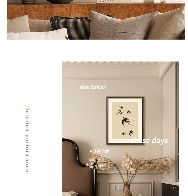 法式中古风装饰画客厅飞燕复古小众艺术好寓意挂画家居软装壁画详情5