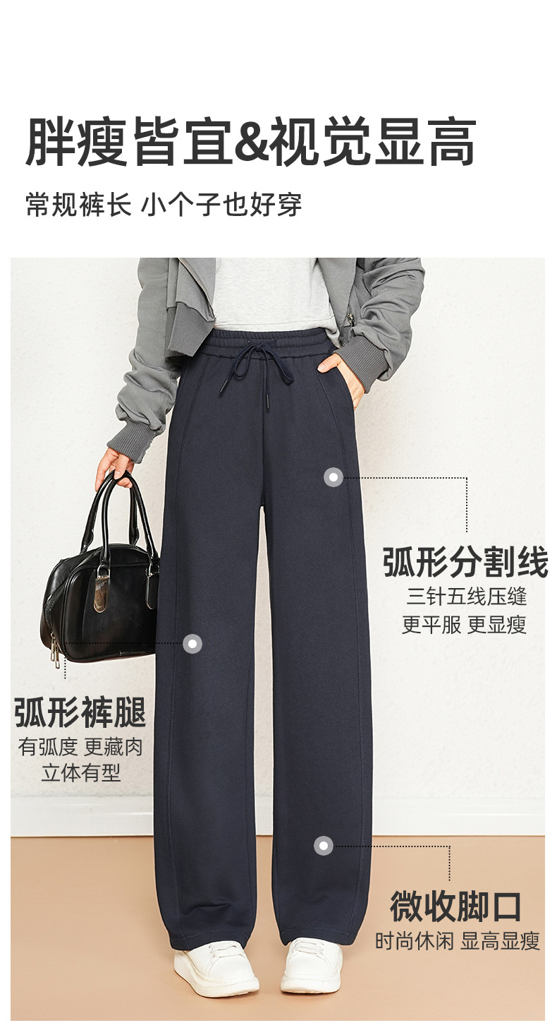 三针五线加绒加厚香蕉裤百搭休闲裤宽松显瘦阔腿裤秋冬新款女裤子详情5