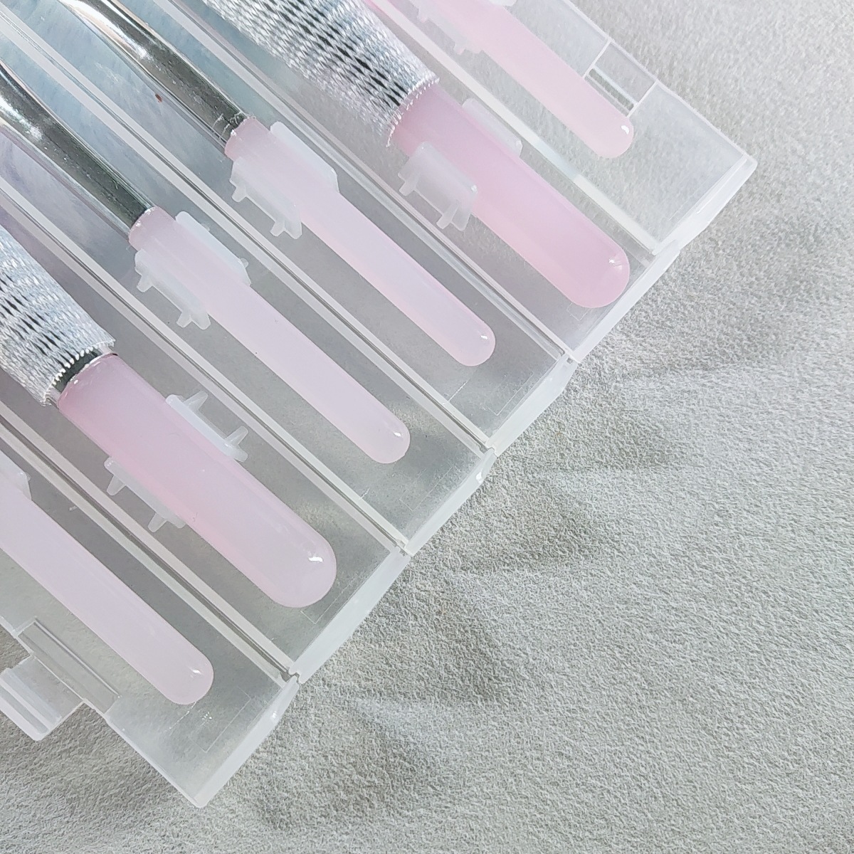 新品现货款水晶杆套刷PVC盒装6合一便携式收纳桶仿羊毛化妆刷批发详情12