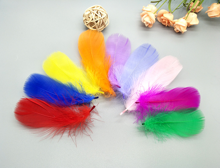 Macaron goose feathers float 6-8cm in the middle, gift box filled with dreamcatcher, diy cat toy, colorful feathers pic 24