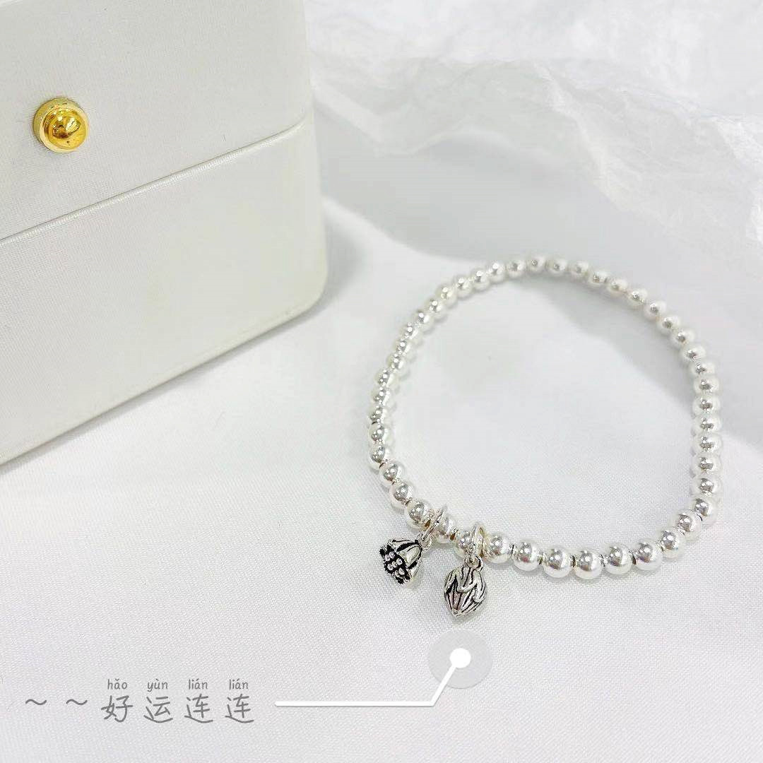 莲子莲蓬手链女s925纯银荷荷莲心百搭转运珠两世欢手串详情11