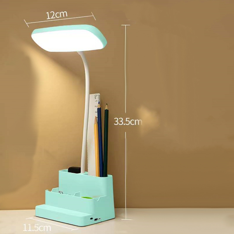 USB charging pen holder, desk lamp, three-source touch switch, LED bedside lamp, mobile phone stand, gift, advertisement, printing pic 3