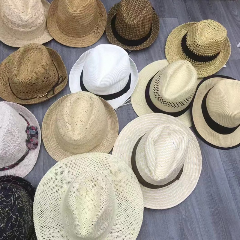 夏凉帽地摊景点热卖遮阳防晒大帽檐波浪草帽男女沙滩太阳帽10元详情18