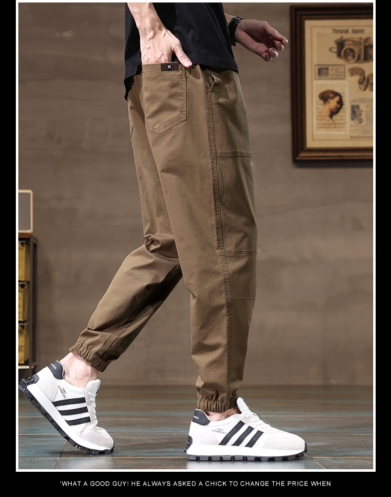 2024春夏新款工装哈伦运动大码宽松多兜束脚休闲裤男薄Men Casual详情20