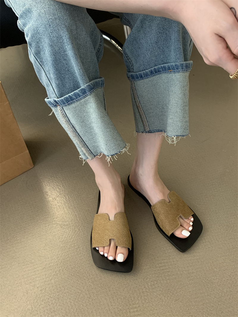 女士凉拖鞋外穿2024年夏季新款时尚百搭复古舒适平底防滑一字拖潮详情15