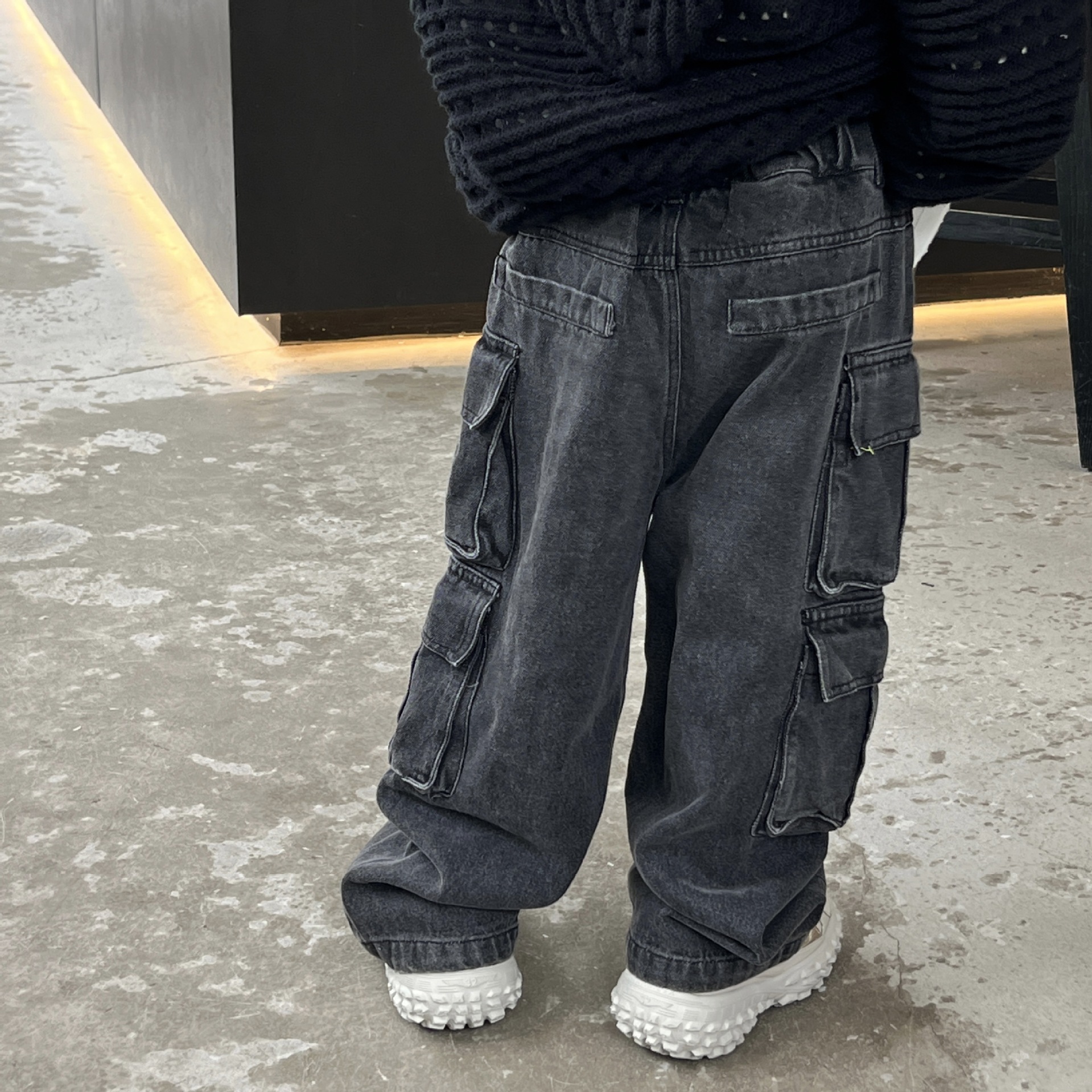 泰如2023秋季新款儿童时髦工装牛仔裤男童韩版洋气休闲裤宝宝长裤详情5