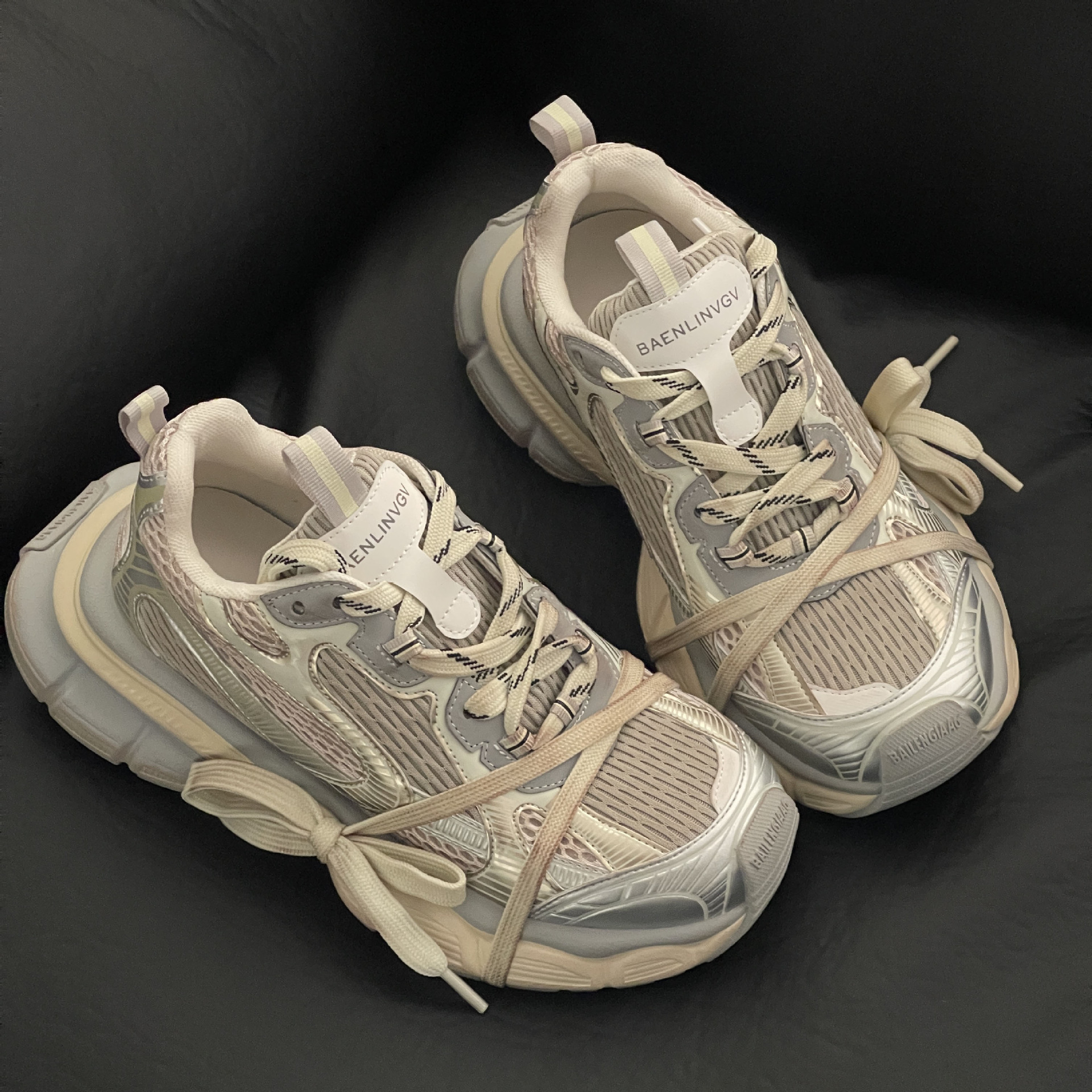 2023年新款老爹鞋增高厚底运动鞋休闲做旧复古情侣男女鞋详情7