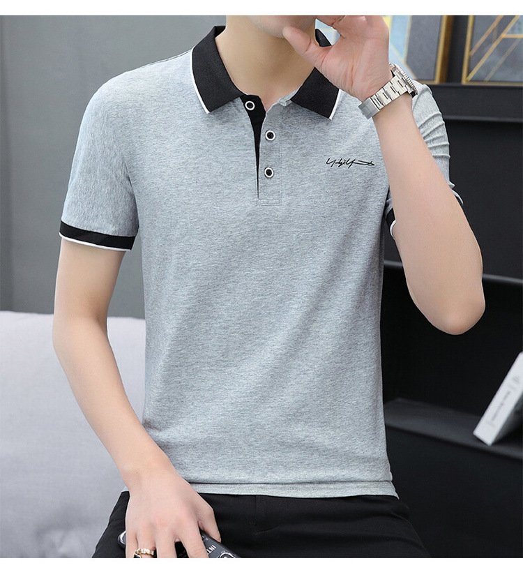 爆款纯棉短袖T恤男夏季新款翻领polo衫男士潮流详情12