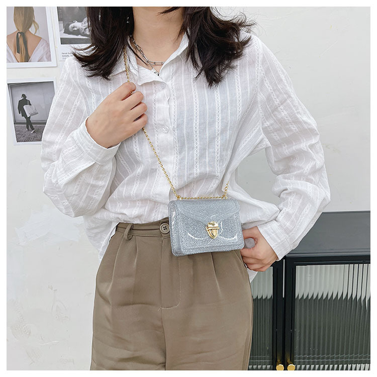 2021夏季新款PVC果冻包mini时尚花边小方包化妆包单肩斜挎ins女包详情49