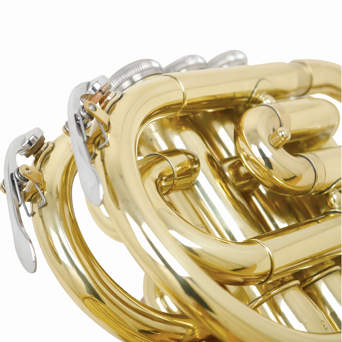 LADE palm horn, made of brass, is a portable pocket cordon for adult students, specializing in playing brass instruments pic 10