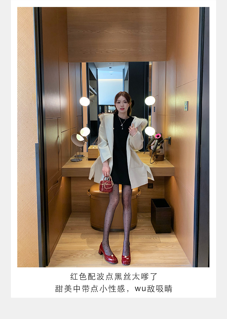 葡萄妈精致山茶花方圆头高跟鞋粗跟增高一脚蹬乐福鞋女鞋2024新款详情18