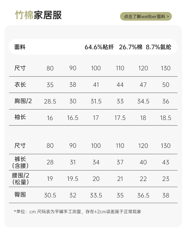 威尔贝鲁男女儿童睡衣春夏薄款婴幼儿宝宝竹棉空调家居服套装详情31