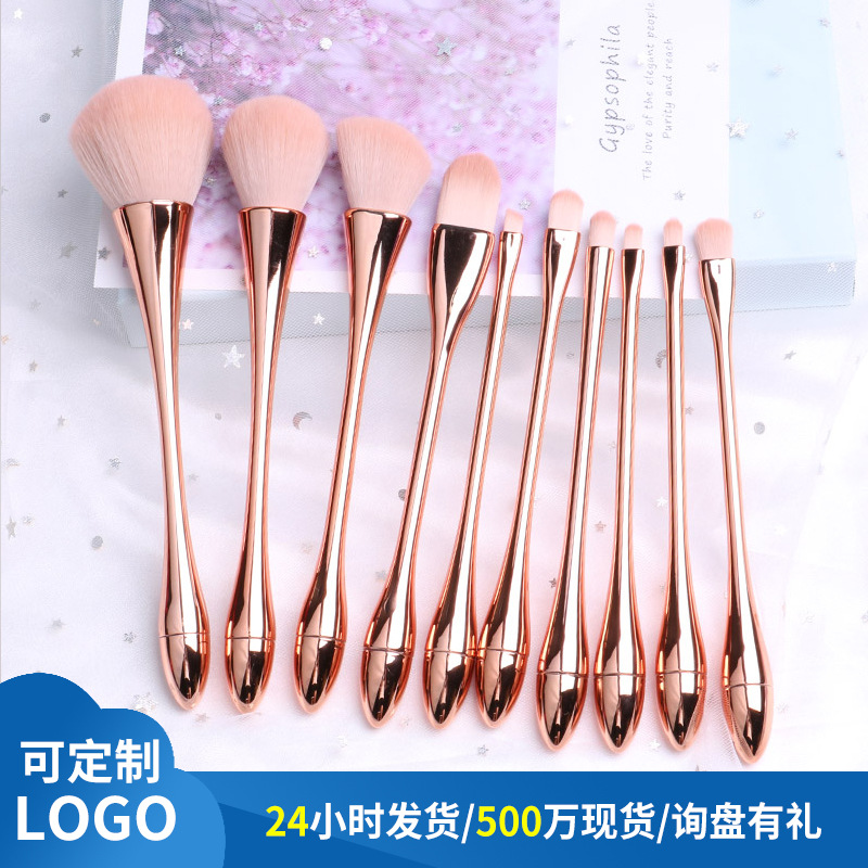 New eye detail makeup brush set of 9 pieces, complete set of soft bristle blade eyeshadow, horizontal eyeliner and slanting eyebrow makeup brushes pic 5