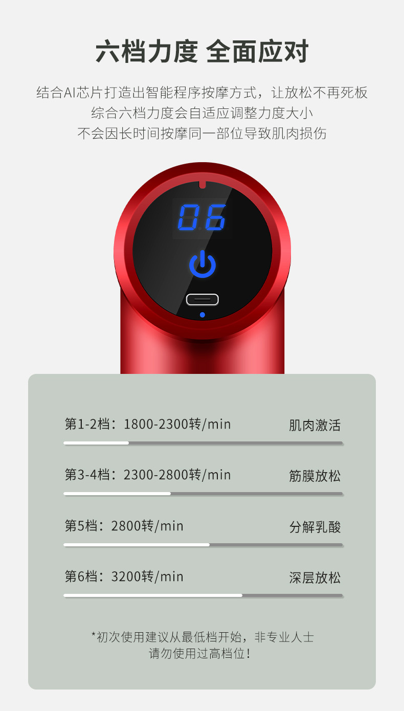 跨境迷你充电筋膜抢mini便携肌肉按摩器小型女士按摩器家用筋膜枪详情17