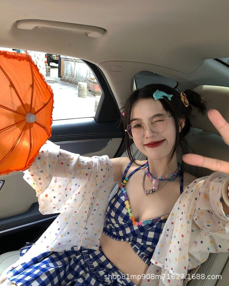 Korean chic colorful polka dot slit tie sun-protective shirt for women, lapel loose casual long-sleeved shirt for women pic 9