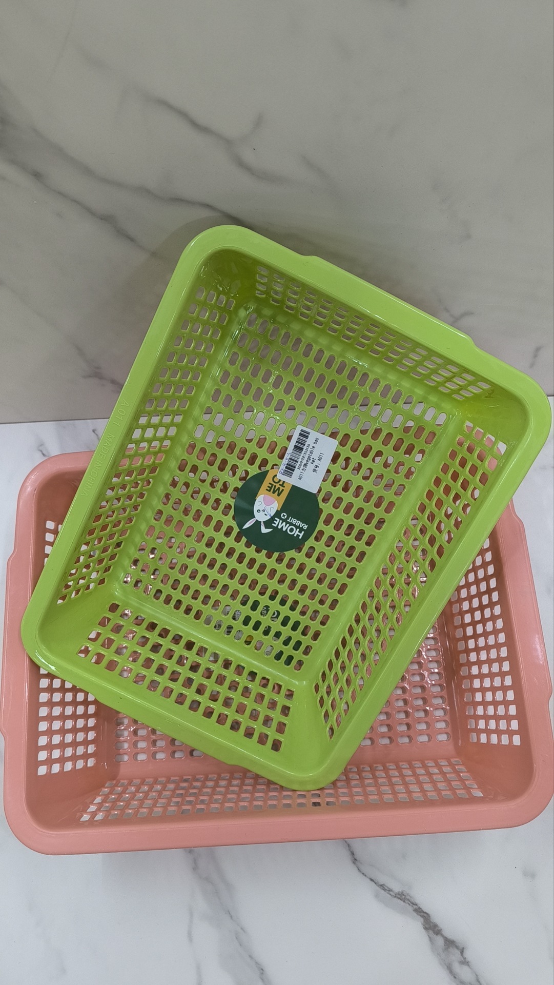 新款塑料框子白色加厚厨房收纳筐配货蓝长方形水果蔬菜洗菜篮子详情4