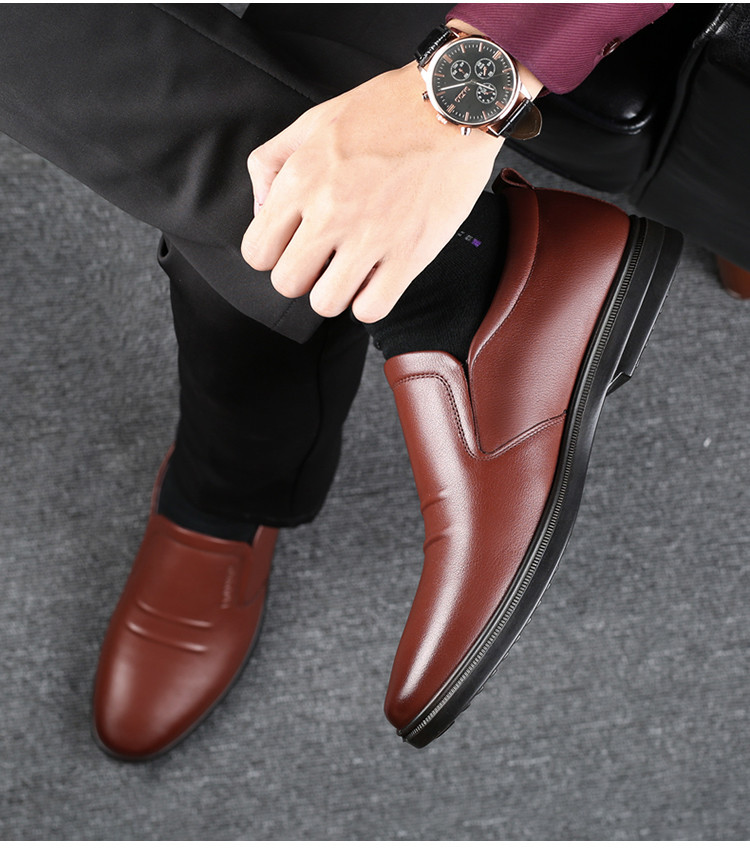 Elderly head leather shoes for men 2024 Spring and Autumn Factory soft-soled shoes for men with hollowed-out lazy shoes for men casual single shoes 117072 pic 19