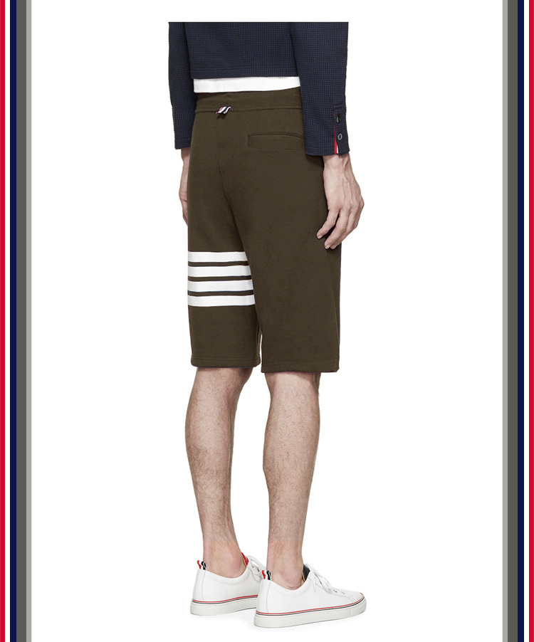TB teñido teñido cuatro barras rayas moda hombre verano moda pantalones de algodón moda marca pantalones medios pantalones deportivos pantalones casuales hombres pic 65