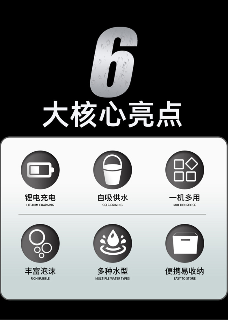 家用洗车水枪电动洗车机充电洗车枪浇花锂电无线高压洗车神器厂家详情4