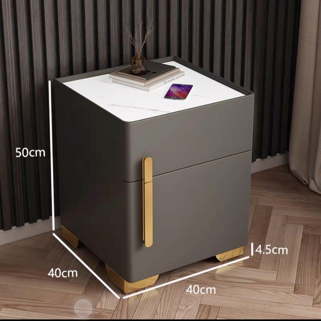 Light luxury smart bedside table, safe, multi-functional bedside cabinet, radio charger, Bluetooth speaker, three-color light, bedroom pic 15