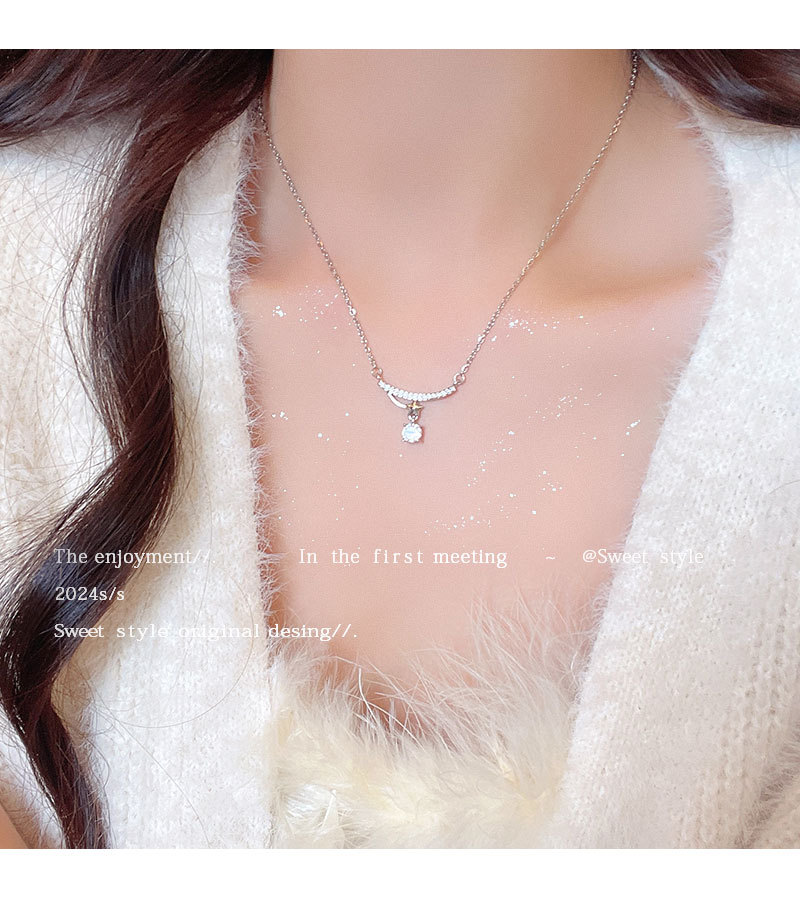 Zircon Wishing Star necklace for women, new style, light luxury and high-end, titanium steel collarbone chain, Korean fashion, versatile accessories wholesale pic 20