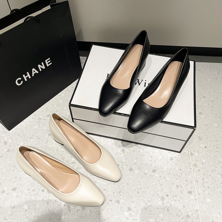 秋季新款女式时装单鞋韩版圆头套脚粗跟高跟单鞋女上班工作鞋子女详情15