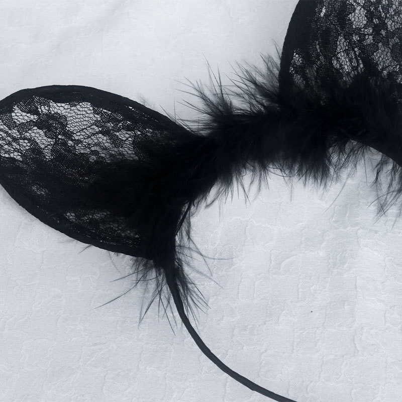 御姐萝莉可爱铃铛猫耳朵发箍花边蕾丝蝴蝶结发饰可爱饰品派对头饰详情5