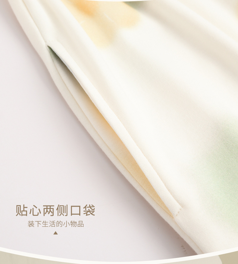 沛妍纯棉睡衣女夏季短袖七分裤中年妈妈宽松加大码全棉家居服套装详情11