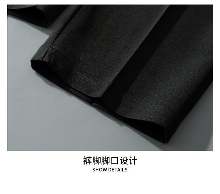 冰丝小西裤男夏季薄款阔腿直筒宽松休闲长裤高级感垂坠感西装裤子详情30
