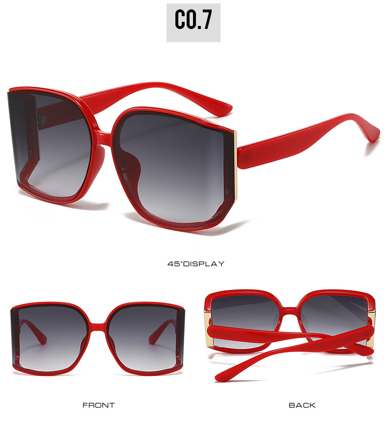 Fashionable large-frame multi-sided curved lens sunglasses, high-end European and American UV-resistant sunglasses, and personalized street style glasses pic 13