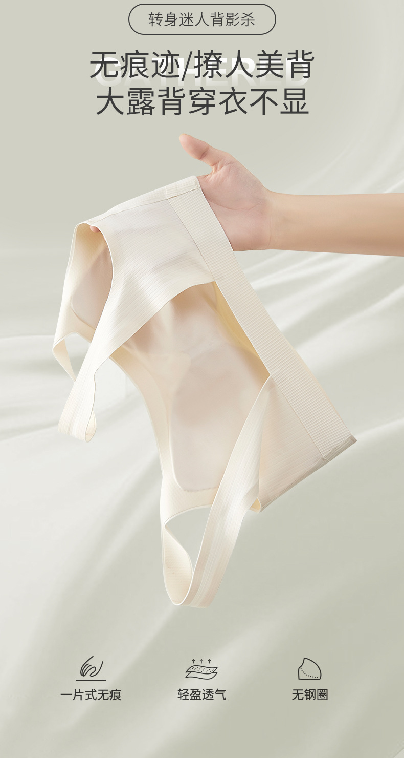 大U型露背 美背内衣女无痕小胸专用聚拢文胸内搭可外穿背心式胸罩详情14