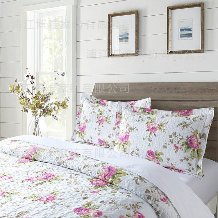 Pujiang Boya Home Textile Printed Fresh Korean Country Style Soft and skin-friendly homestay sewing Quilt Three-piece set pic 12