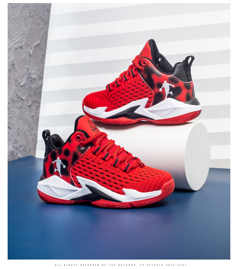 跳跳虎品牌童鞋2022夏季新款男童篮球鞋韩版飞织透气儿童运动鞋子详情16