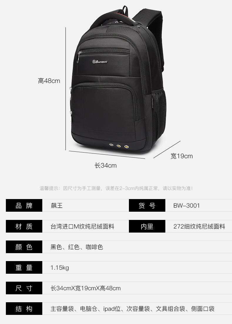 男士大容量商务通勤背包15.6寸usb充电耳机孔防泼水防盗双肩背包详情8
